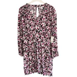 Bar lll Floral Field Long Sleeve V-neck Dress Size OX